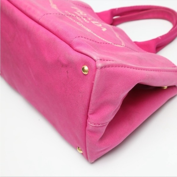 Prada Pink Canvas Canapa Tote Bag - Picture 7 of 16